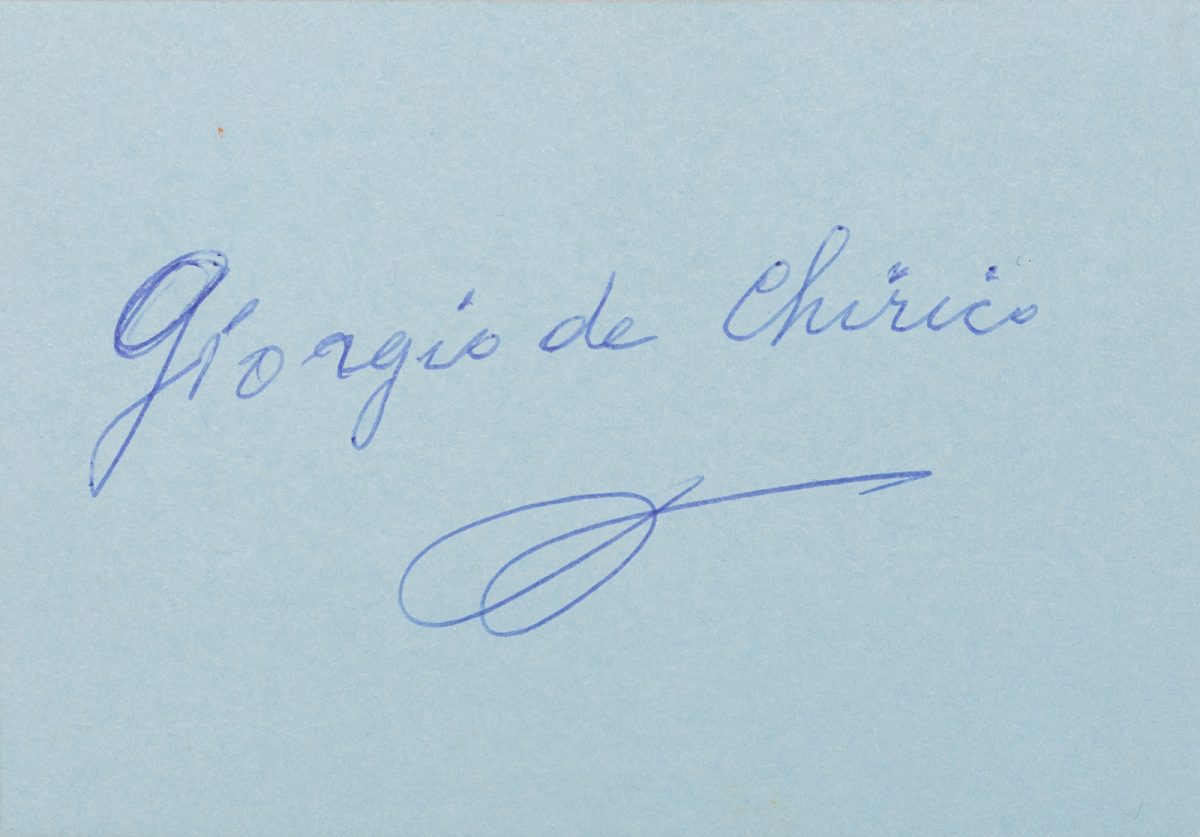 DE CHIRICO, Giorgio (Autograph)