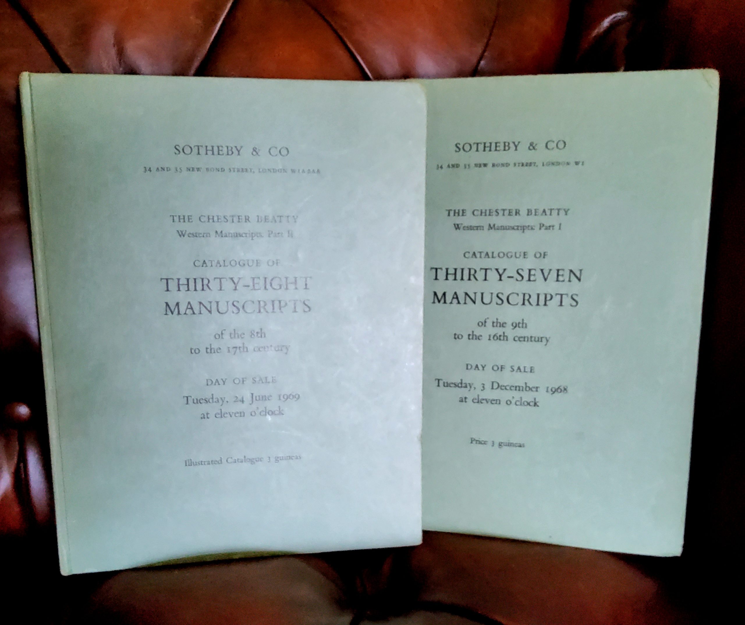 Sotheby’s Catalogues of the Chester Beatty Western Manuscripts Parts I & II