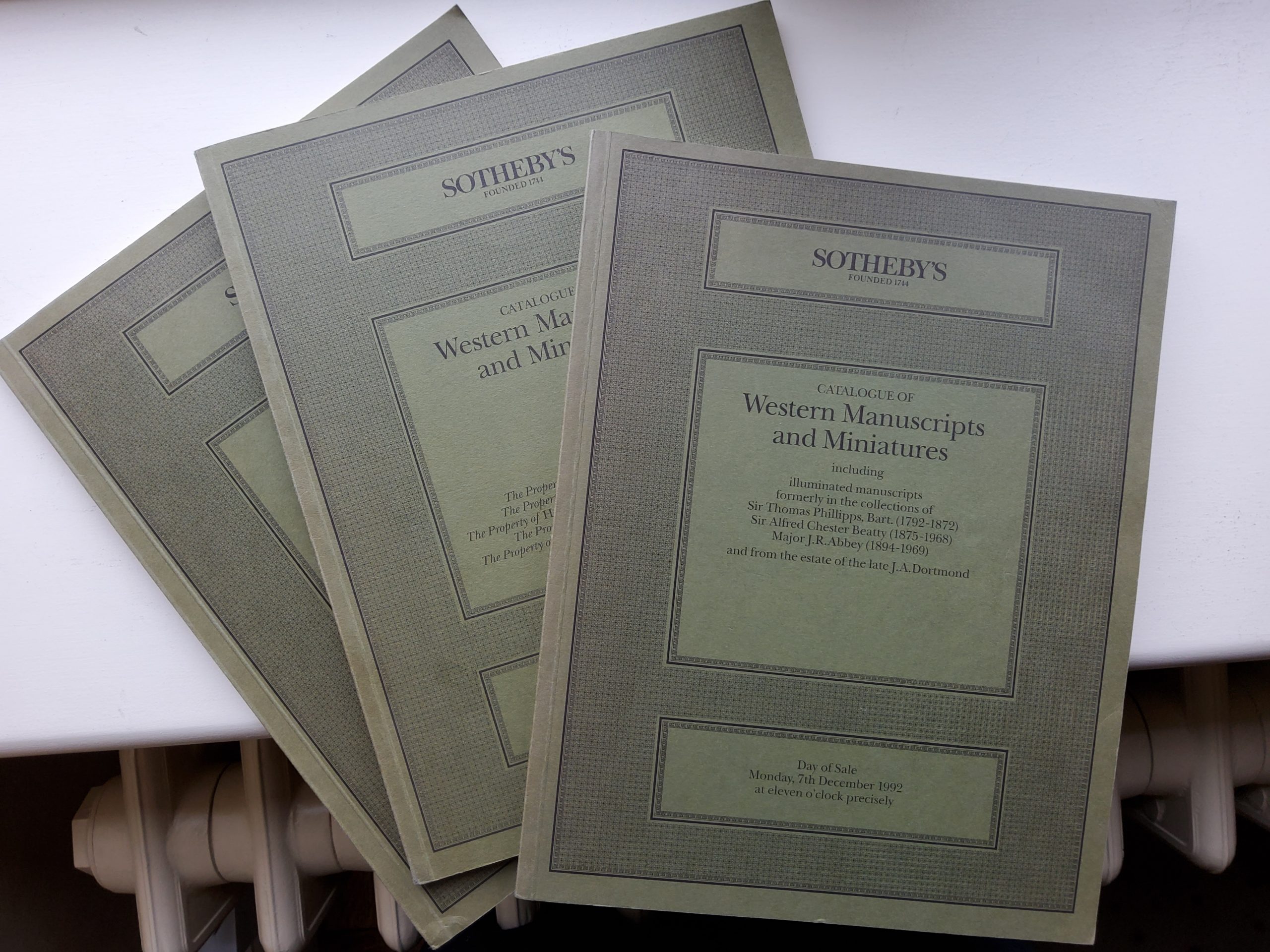 Sotheby’s Catalogues of Western Manuscripts and Miniatures; 3 vols